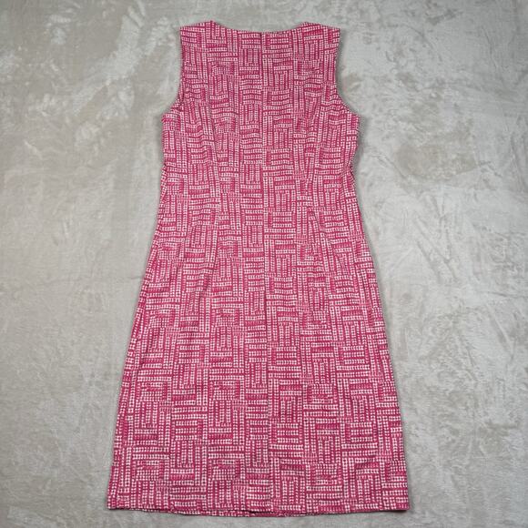 J. McLaughlin NWT Sleeveless Dress Sophia Catalina Cloth Pink Geometric Size M - Picture 5 of 8